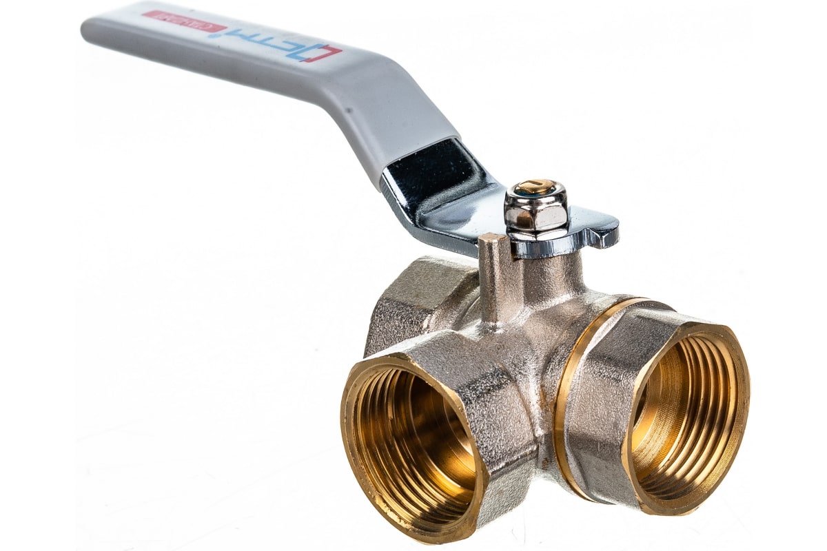 картинка Кран 3-х проходной шаровый 1/2" DN15 1280012T ВР-ВР-ВР ручка, от магазина Одежда+